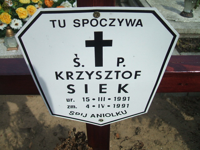 Krzysztof Siek 1991 Nowa Sól - Grobonet - Wyszukiwarka osób pochowanych