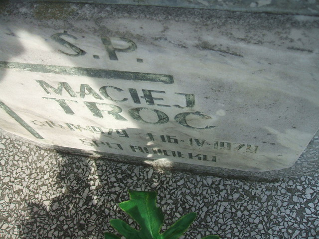 Maciej Troć 1979 Nowa Sól - Grobonet - Wyszukiwarka osób pochowanych