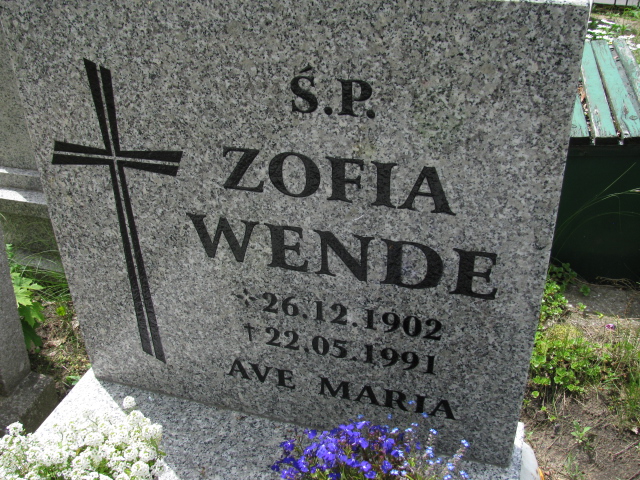 Zofia Małgorzata Wende 1902 Nowa Sól - Grobonet - Wyszukiwarka osób pochowanych