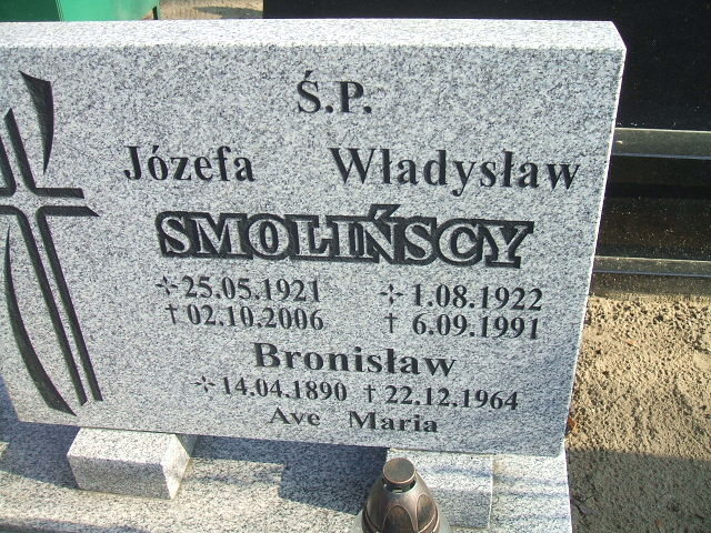 Józefa Smolińska 1921 Nowa Sól - Grobonet - Wyszukiwarka osób pochowanych
