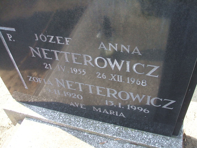 Anna Alina Netterowicz 1895 Nowa Sól - Grobonet - Wyszukiwarka osób pochowanych
