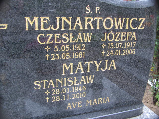 Stanisław Matyja 1946 Nowa Sól - Grobonet - Wyszukiwarka osób pochowanych