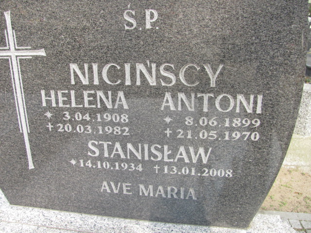 Antoni Niciński 1899 Nowa Sól - Grobonet - Wyszukiwarka osób pochowanych