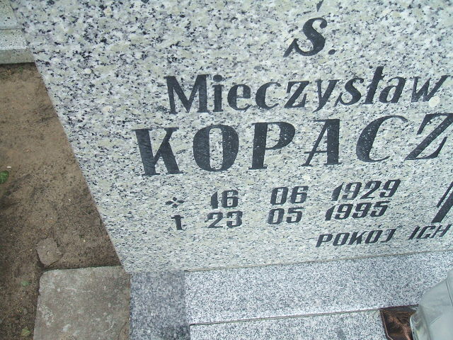 Mieczysław Kopacz 1929 Nowa Sól - Grobonet - Wyszukiwarka osób pochowanych
