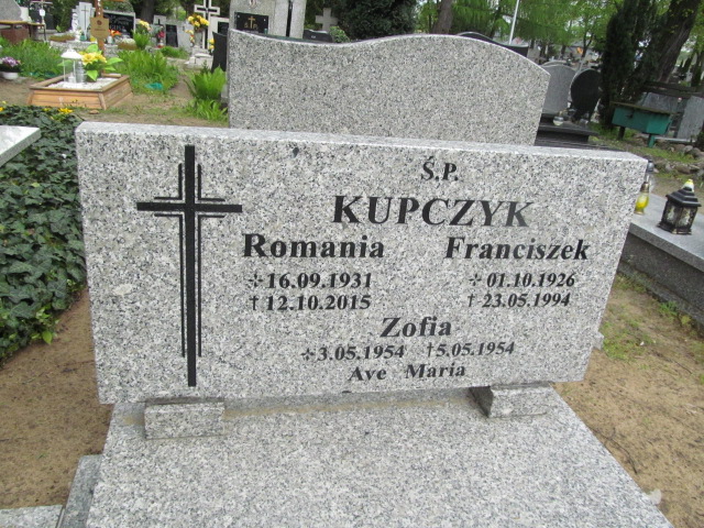 Zofia Kupczyk 1954 Nowa Sól - Grobonet - Wyszukiwarka osób pochowanych