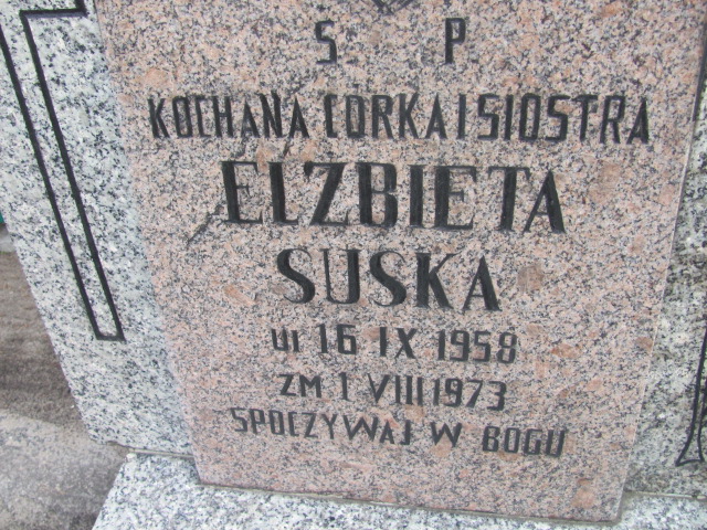 Elżbieta Suska 1958 Nowa Sól - Grobonet - Wyszukiwarka osób pochowanych