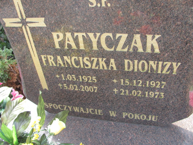 Dionizy Patyczak 1927 Nowa Sól - Grobonet - Wyszukiwarka osób pochowanych
