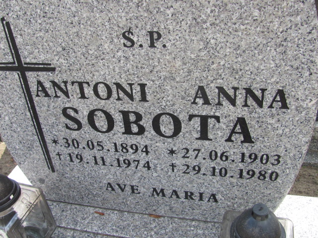 Antoni Sobota 1894 Nowa Sól - Grobonet - Wyszukiwarka osób pochowanych