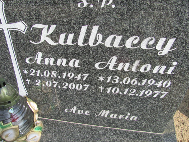 Antoni Kulbacki 1940 Nowa Sól - Grobonet - Wyszukiwarka osób pochowanych