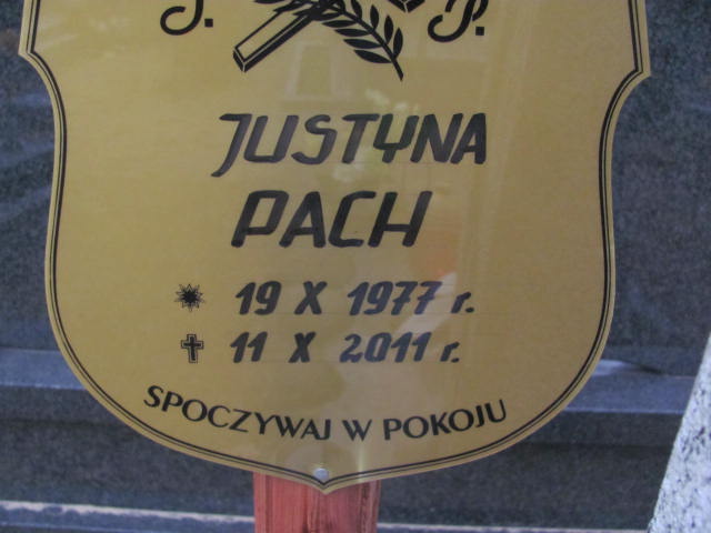 Justyna Pach 1977 Nowa Sól - Grobonet - Wyszukiwarka osób pochowanych