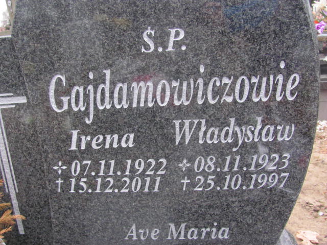 Irena Gajdamowicz 1922 Nowa Sól - Grobonet - Wyszukiwarka osób pochowanych