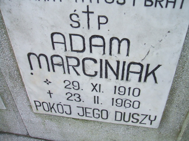 Adam Marciniak 1910 Nowa Sól - Grobonet - Wyszukiwarka osób pochowanych