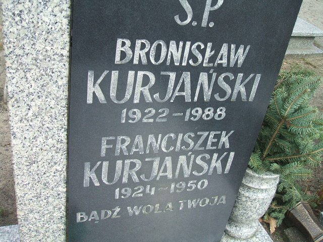 Bronisław Kurjański 1922 Nowa Sól - Grobonet - Wyszukiwarka osób pochowanych