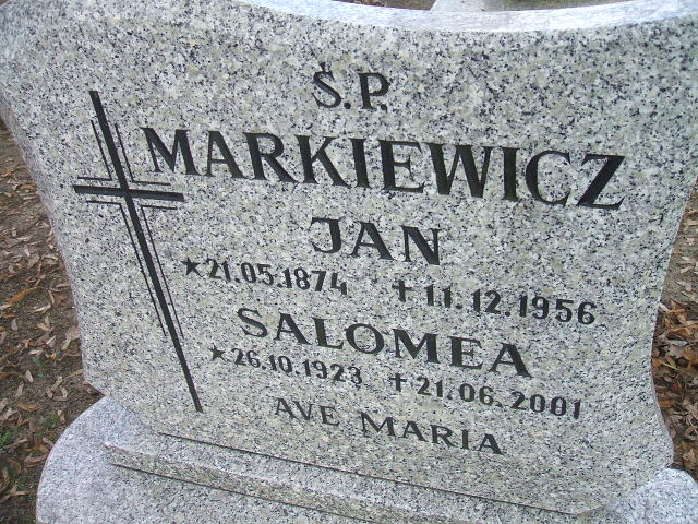 Jan Markiewicz 1874 Nowa Sól - Grobonet - Wyszukiwarka osób pochowanych