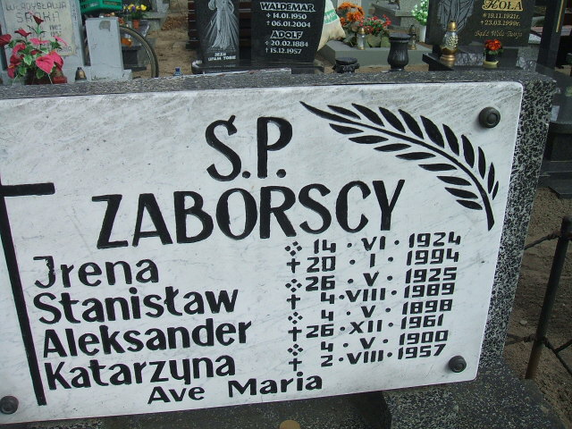 Aleksander Zaborski 1898 Nowa Sól - Grobonet - Wyszukiwarka osób pochowanych