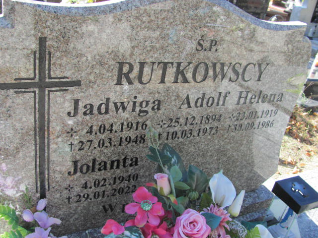 Jadwiga Rutkowska 1910 Nowa Sól - Grobonet - Wyszukiwarka osób pochowanych