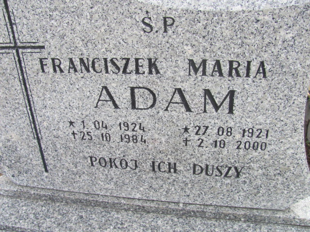 Franciszek Adam 1924 Nowa Sól - Grobonet - Wyszukiwarka osób pochowanych