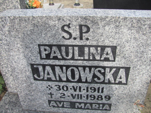 Paulina Janowska 1911 Nowa Sól - Grobonet - Wyszukiwarka osób pochowanych