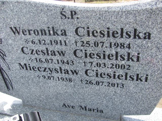 Weronika Ciesielska 1911 Nowa Sól - Grobonet - Wyszukiwarka osób pochowanych