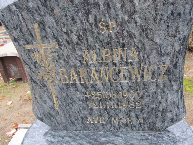 Albina Barancewicz 1900 Nowa Sól - Grobonet - Wyszukiwarka osób pochowanych