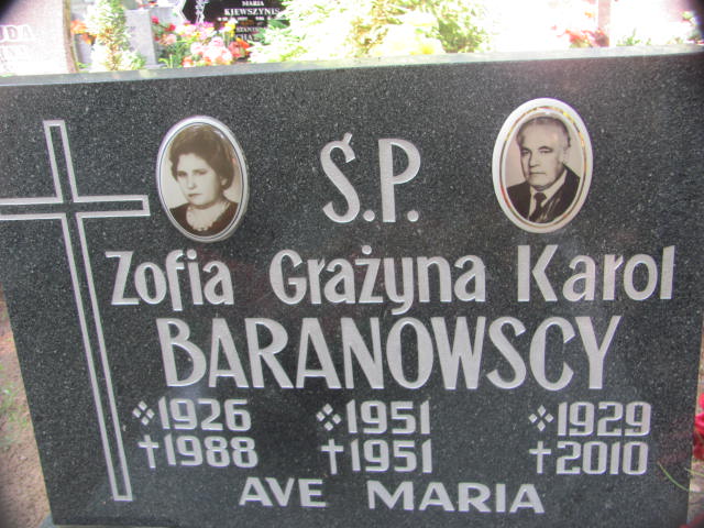Zofia Baranowska 1926 Nowa Sól - Grobonet - Wyszukiwarka osób pochowanych