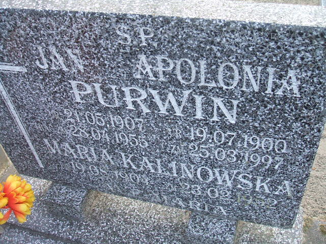Jan Purwin 1907 Nowa Sól - Grobonet - Wyszukiwarka osób pochowanych