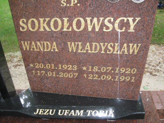 Władysław Sokołowski 1920 Nowa Sól - Grobonet - Wyszukiwarka osób pochowanych