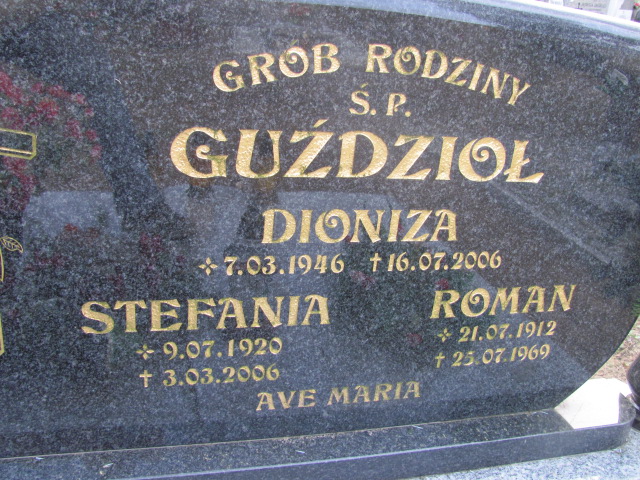 Stefania Guździoł 1920 Nowa Sól - Grobonet - Wyszukiwarka osób pochowanych