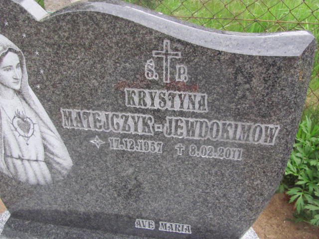 Krystyna Matejczyk Jewdokimow 1957 Nowa Sól - Grobonet - Wyszukiwarka osób pochowanych