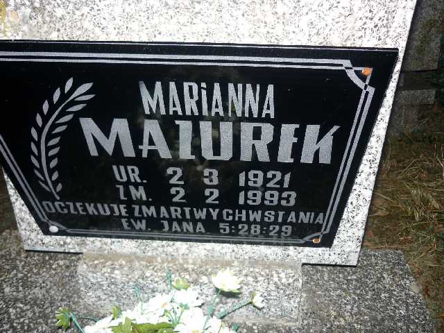 Marianna Mazurek 1921 Nowa Sól - Grobonet - Wyszukiwarka osób pochowanych