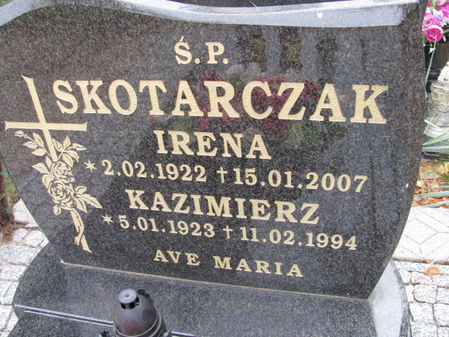 Irena Skotarczak 1922 Nowa Sól - Grobonet - Wyszukiwarka osób pochowanych