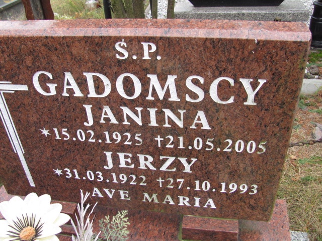 Janina Gadomska 1925 Nowa Sól - Grobonet - Wyszukiwarka osób pochowanych