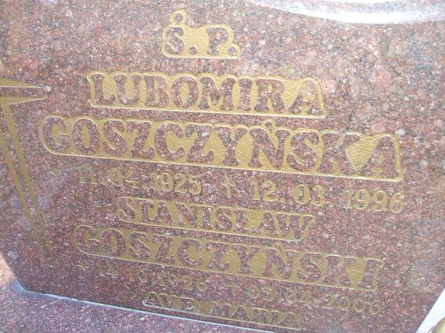 Stanisław Goszczyński 1926 Nowa Sól - Grobonet - Wyszukiwarka osób pochowanych