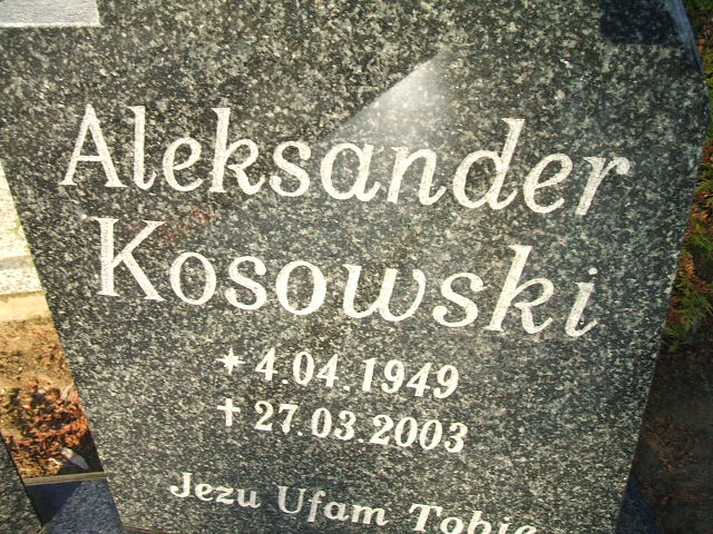 Aleksander Kosowski 1949 Nowa Sól - Grobonet - Wyszukiwarka osób pochowanych