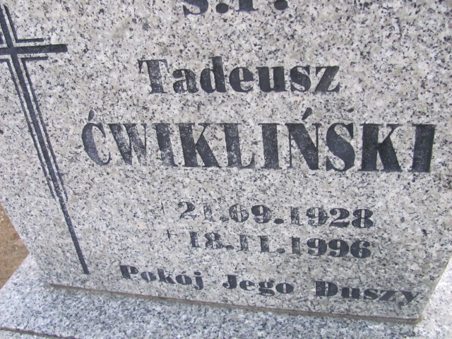 Tadeusz Ćwikliński 1928 Nowa Sól - Grobonet - Wyszukiwarka osób pochowanych