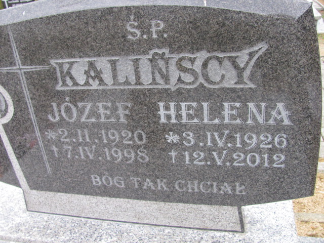 Józef Kaliński 1920 Nowa Sól - Grobonet - Wyszukiwarka osób pochowanych