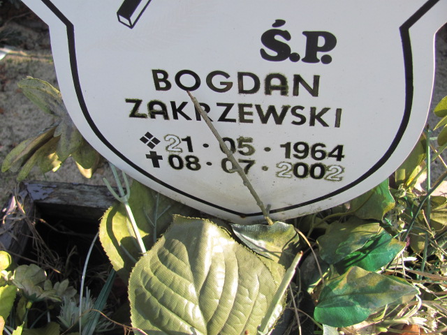 Bogdan Zakrzewski 1964 Nowa Sól - Grobonet - Wyszukiwarka osób pochowanych