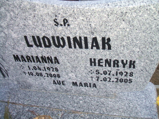 Marianna Ludwiniak 1928 Nowa Sól - Grobonet - Wyszukiwarka osób pochowanych