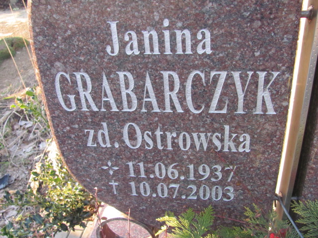 Janina Grabarczyk 1937 Nowa Sól - Grobonet - Wyszukiwarka osób pochowanych